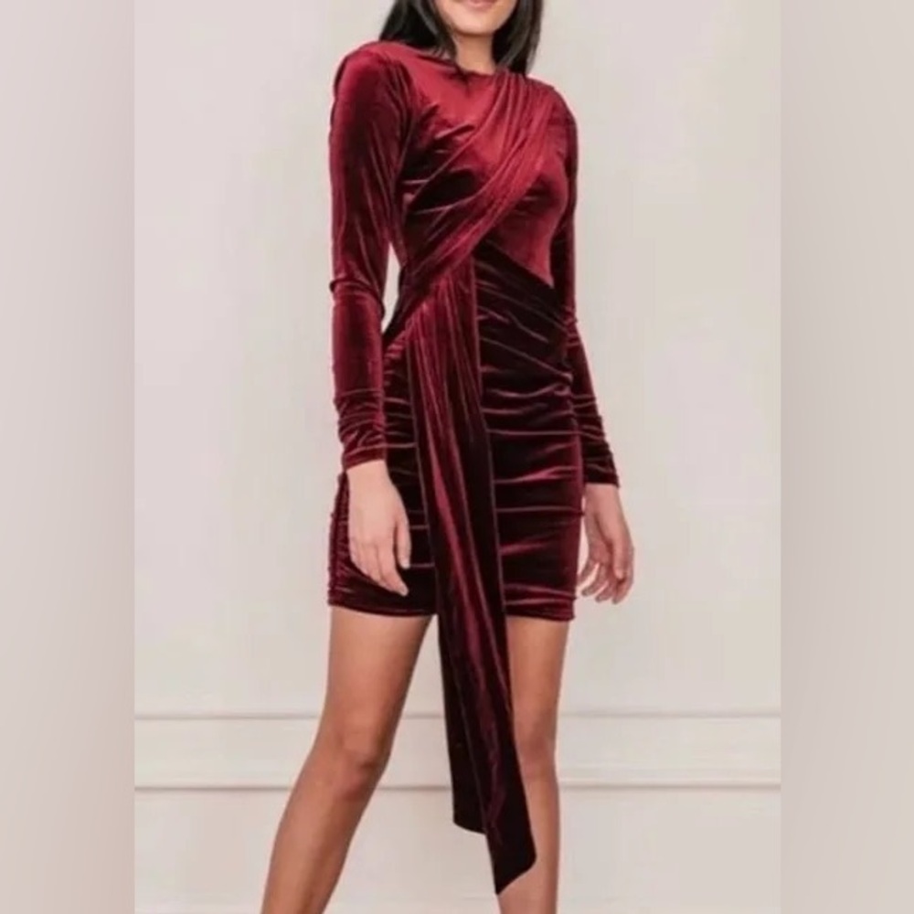 NWT L JessaKae Noor Dress in Burgundy